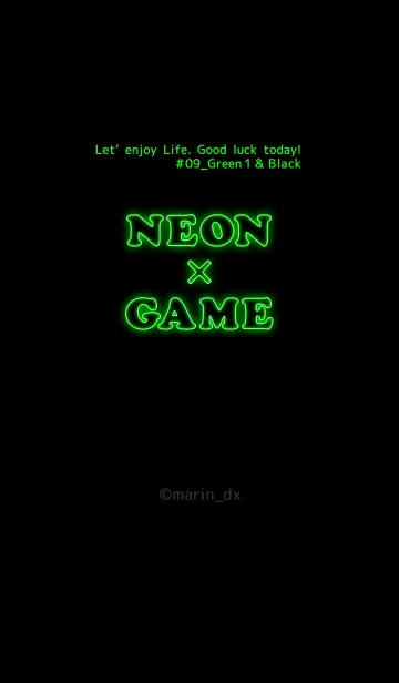 [LINE着せ替え] NEON ＆ GAME #09_緑1 ＆ 黒の画像1