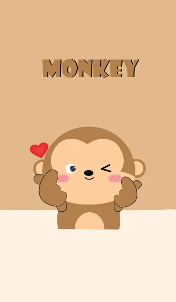 [LINE着せ替え] Love Love Cute Monkey Theme (jp)の画像1