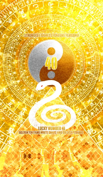 [LINE着せ替え] 最強最高金運風水 黄金の太極図と白蛇40の画像1