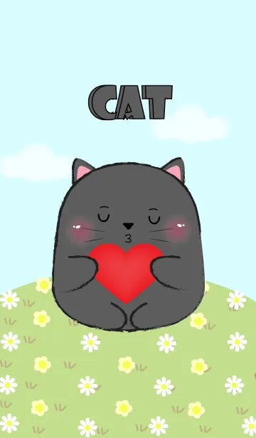 [LINE着せ替え] I Love Cute Fat Black Cat (jp)の画像1