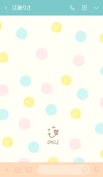 [LINE着せ替え] 大人水彩水玉5-スマイル9-の画像3