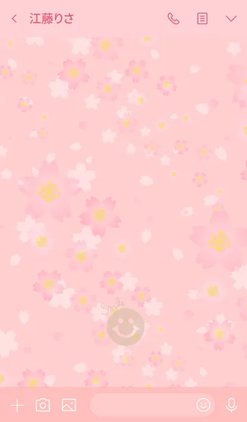 [LINE着せ替え] スマイル桜-ピンク18-の画像3