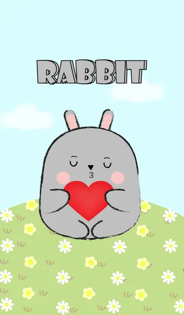 [LINE着せ替え] I Love Cute Fat Gray Rabbit (jp)の画像1