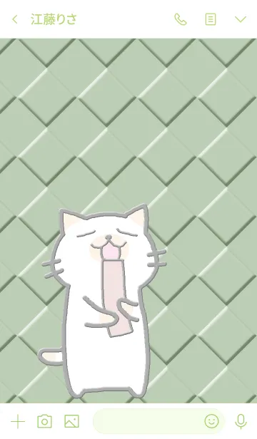 [LINE着せ替え] ねこらしさ 緑の画像3