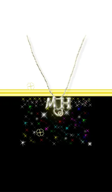 [LINE着せ替え] イニシャル M＆H(BLACK＆White)の画像1