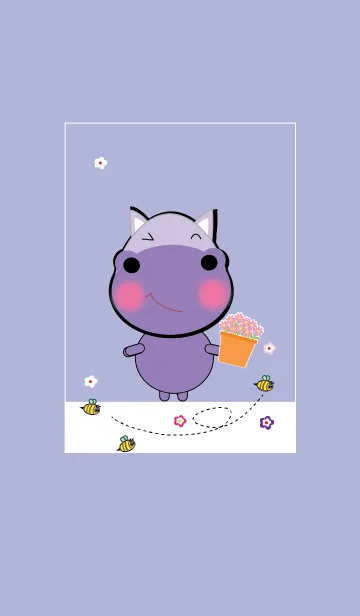 [LINE着せ替え] Simple cute hippo theme v.2 (JP)の画像1