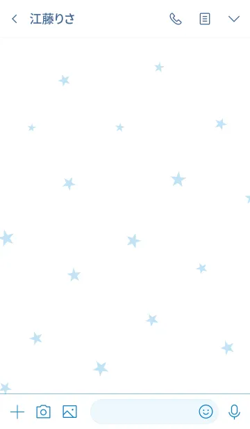 [LINE着せ替え] ベージュブルー×ホワイト。星。の画像3