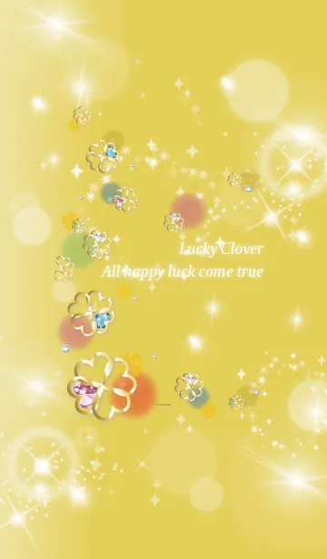 [LINE着せ替え] ゴールド : シンプルな運気UPクローバーの画像1
