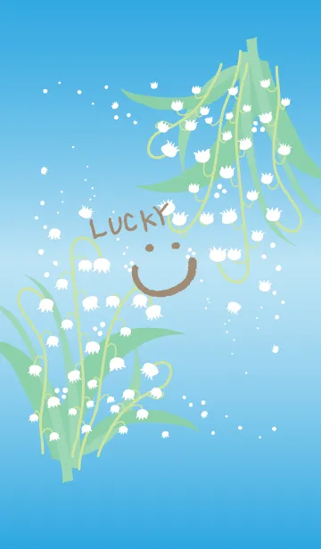 [LINE着せ替え] すずらん水色-スマイル15-の画像1