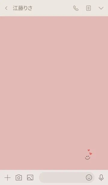 [LINE着せ替え] ピンクベージュとスマイル×ハートの画像3