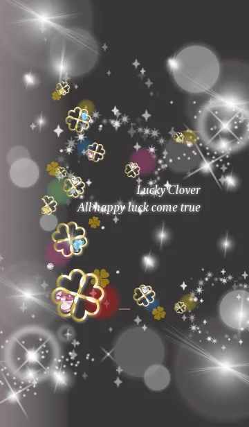 [LINE着せ替え] 黒とピンク : シンプルな運気UPクローバーの画像1