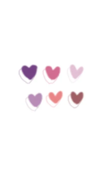 [LINE着せ替え] かわいいパープル系ハートの画像1