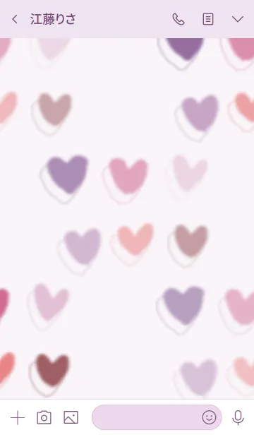 [LINE着せ替え] かわいいパープル系ハートの画像3