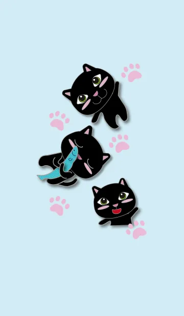 [LINE着せ替え] 可愛い黒ネコの着せかえの画像1