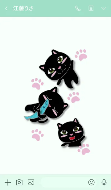 [LINE着せ替え] 可愛い黒ネコの着せかえの画像3