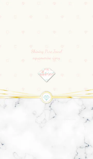 [LINE着せ替え] Shining Pure Jewel aquamarine ivoryの画像1