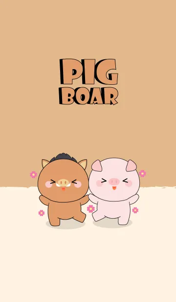 [LINE着せ替え] Cute Cute Pig ＆ Boar Theme (jp)の画像1