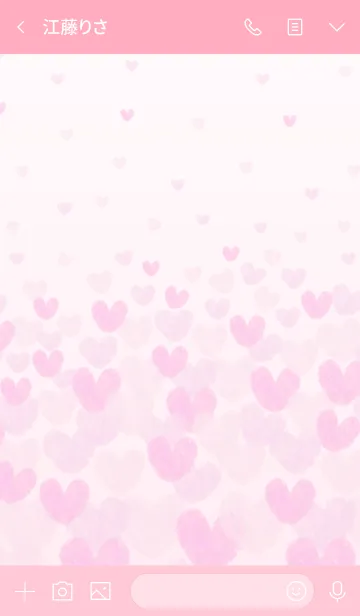 [LINE着せ替え] 水彩ピンクハートスマイル15の画像3