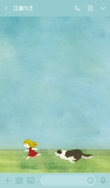 [LINE着せ替え] 草原を走る少女の画像3