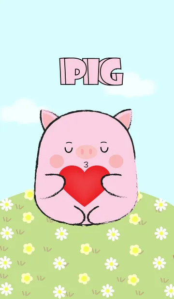 [LINE着せ替え] I Love Cute Fat Pink Pig (jp)の画像1