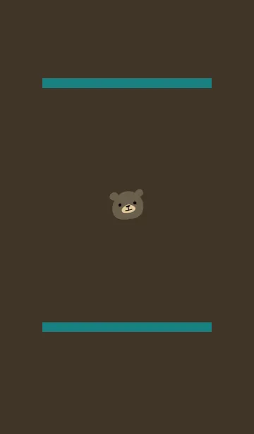 [LINE着せ替え] 茶色と緑 / シンプルなくまの画像1