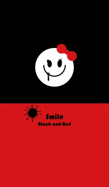 [LINE着せ替え] Splash Smile Black and Red.の画像1