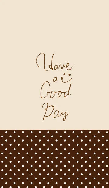 [LINE着せ替え] ベージュ茶水玉スマイル24の画像1