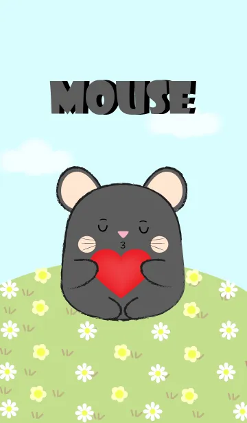 [LINE着せ替え] I Love Cute Fat Black Mouse (jp)の画像1