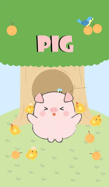 [LINE着せ替え] Pig With Tree Theme (jp)の画像1