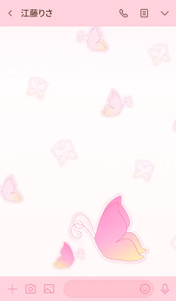 [LINE着せ替え] My Pink Butterfly！ (Pink V.3)の画像3