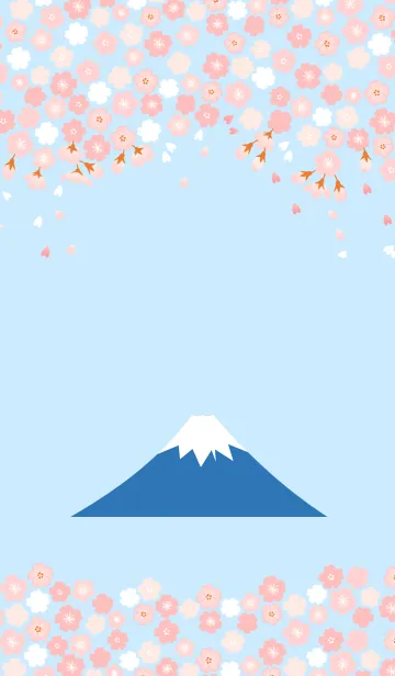 [LINE着せ替え] 毎日が桜の季節-桜がいっぱいの富士山の画像1