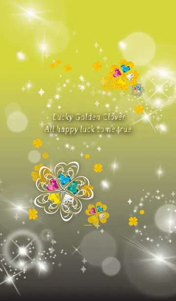 [LINE着せ替え] 黒と黄色 / 全運気UP！華やかなクローバーの画像1