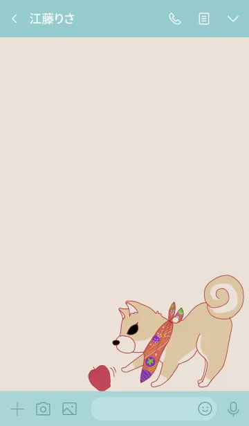 [LINE着せ替え] 和風な柴犬きせかえの画像3