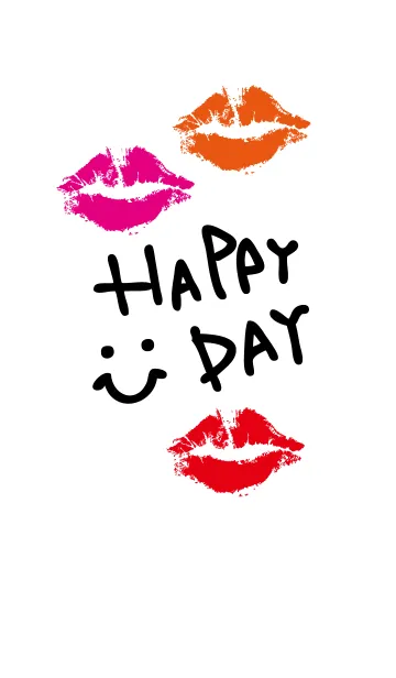 [LINE着せ替え] キスマーク-白スマイル6-の画像1