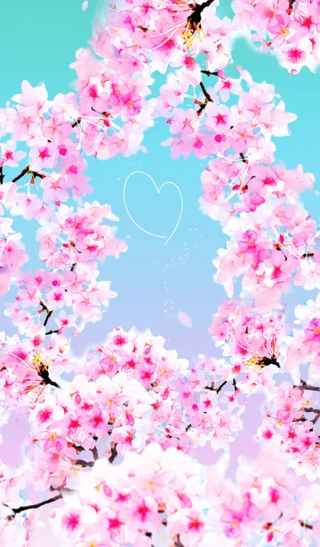 [LINE着せ替え] 運気向上！春の桜水彩フレームの画像1
