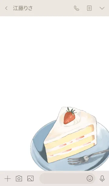 [LINE着せ替え] シンプル ショートケーキの画像3