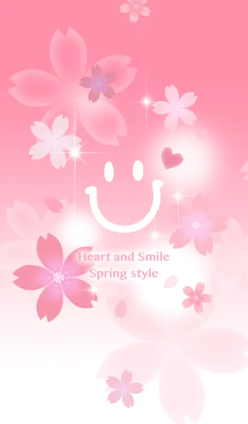 [LINE着せ替え] 毎日スマイル＆ハートで！桜色の画像1
