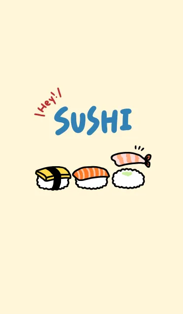 [LINE着せ替え] "Hey！ Sushi" シンプルおすし着せ替えの画像1