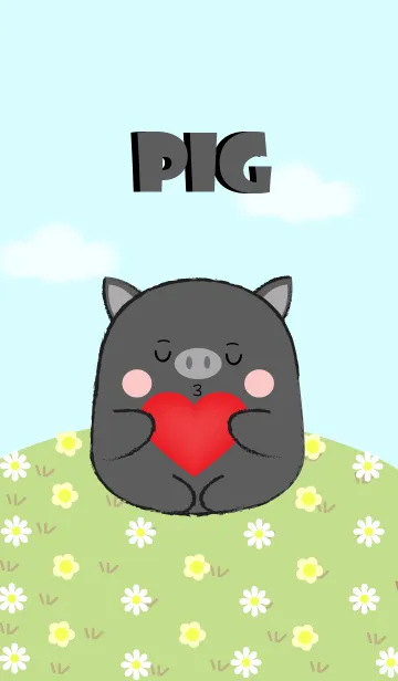 [LINE着せ替え] I Love Cute Fat Black Pig (jp)の画像1