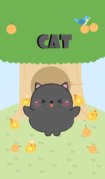 [LINE着せ替え] Black Cat With Tree Theme (jp)の画像1
