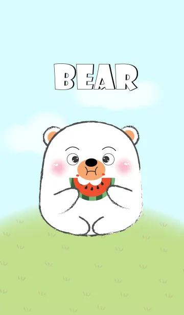[LINE着せ替え] Pretty Fat White Bear Theme 2 (jp)の画像1