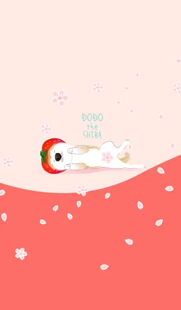 [LINE着せ替え] 柴犬ドォドォ桜と練乳イチゴバージョンの画像1