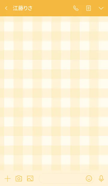 [LINE着せ替え] オレンジ色ギンガムチェック-スマイル8-の画像3
