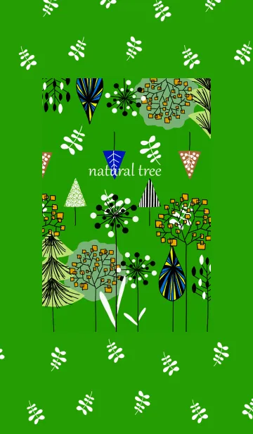 [LINE着せ替え] 北欧デザインの森の中・グリーンの画像1