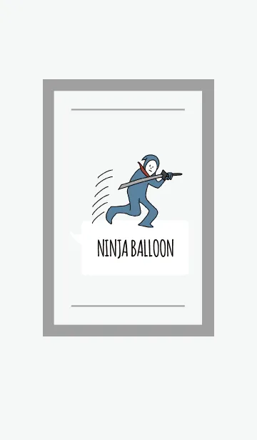 [LINE着せ替え] グレー : NINJA BALLOON 04の画像1