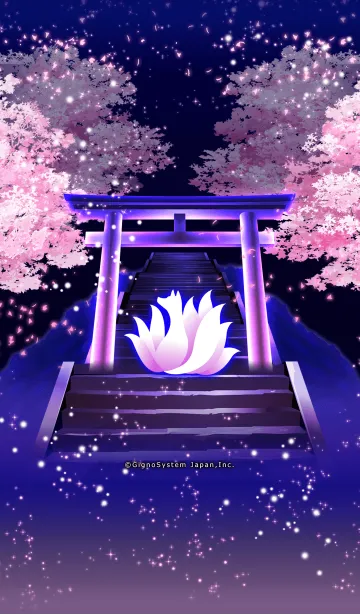 [LINE着せ替え] 幻想◇九尾の杜-夜桜-の画像1