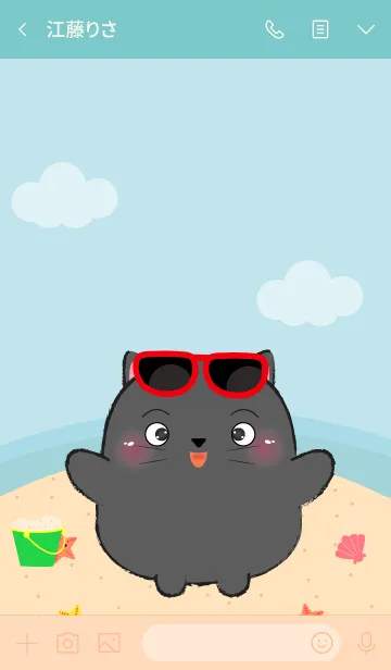 [LINE着せ替え] Summer Fat Black Cat theme (jp)の画像3