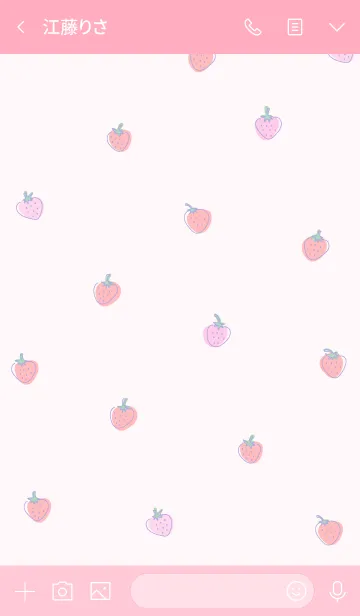 [LINE着せ替え] ふわふわストロベリー/ピンクの画像3