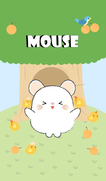 [LINE着せ替え] White Mouse With Tree Theme (jp)の画像1