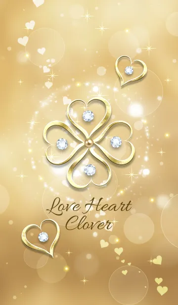 [LINE着せ替え] 運気アップ Love Heart Clover Gold☆彡の画像1